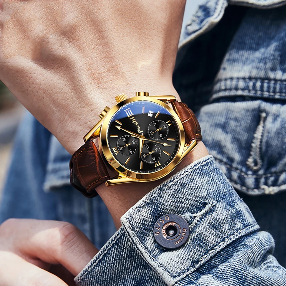 POSHI Quartz luminous Analog Causal Men's Watch